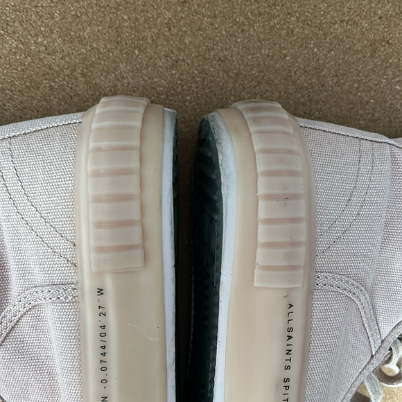 AllSaints Canvas High Top Sneakers Light Pink size 38 US 7 - Picture 12 of 16